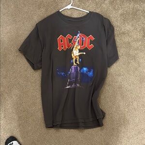 AC/DC Black Short Sleeve Tee with Graphic Design